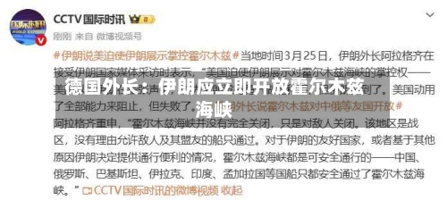 德国外长：伊朗应立即开放霍尔木兹海峡-第2张图片